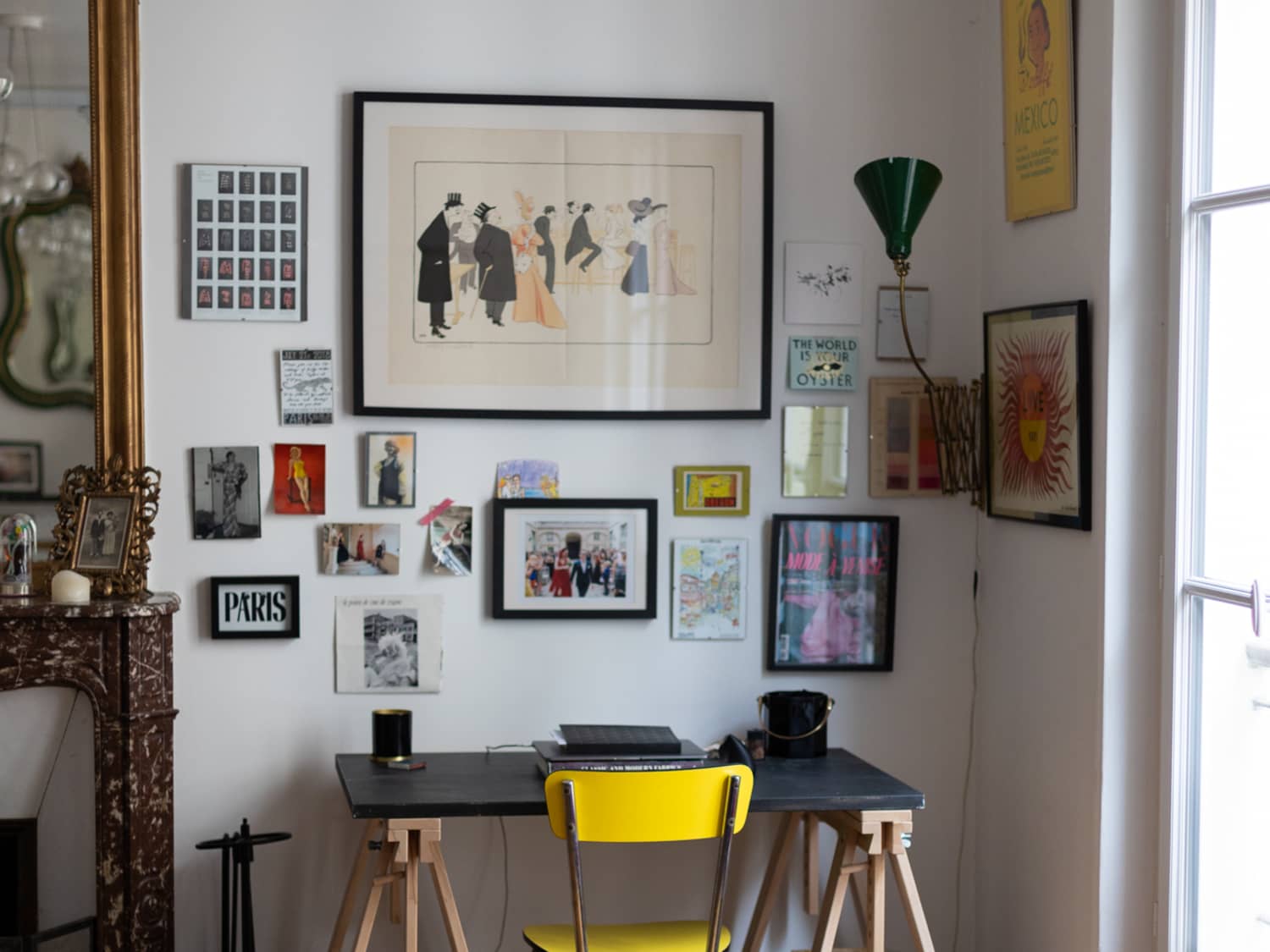 Small Paris Apartment Full of Charm, Vintage Pieces, and Funky Art